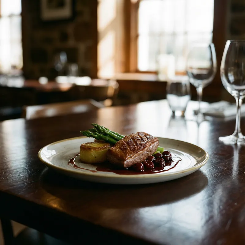 A plated seasonal restaurant dish